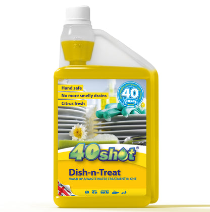 40 Shot Dish n Treat Grey Water Tank Cleaner & Washing Up Liquid