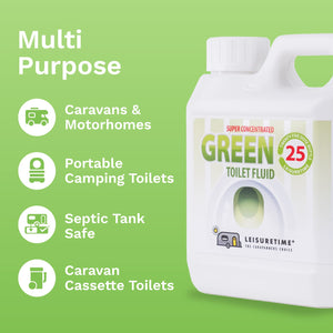 Leisure Time Eco Green 2in1 Waste & Rinse Liquid Caravan & Motorhome Toilet Chemicals