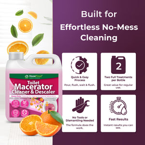 HouseProud Macerator Toilet Cleaner & Descaler - 1L Concentrated