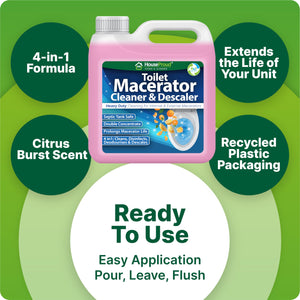 HouseProud Macerator Toilet Cleaner & Descaler - 1L Concentrated